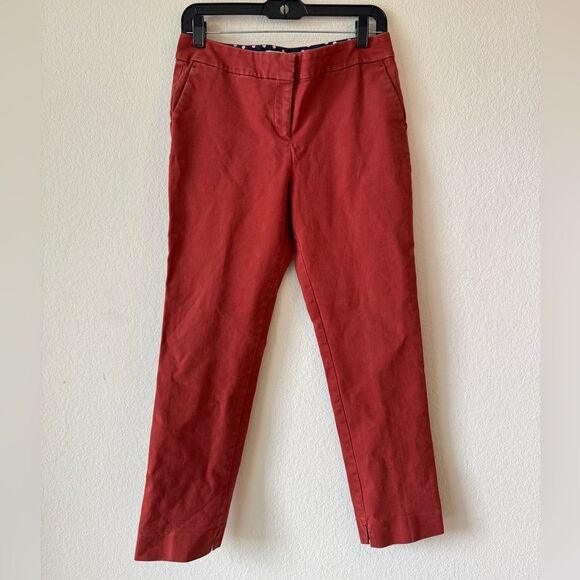 Boden Women Burnt Red Richmond Straight Leg 7/8 Pants Sz 8P Office Career Preppy - Picture 1 of 7